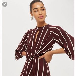 Topshop Stripe Knot Front Mini Dress